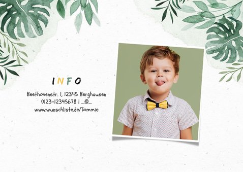 Niedliche Einladung 5. Kindergeburtstag - Dinosaurierparty 2