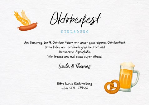 Oktoberfest-Einladungskarte mit Foto 3