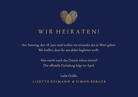 Originelle Save-the-Date-Karte mit Fingerabdruck 3