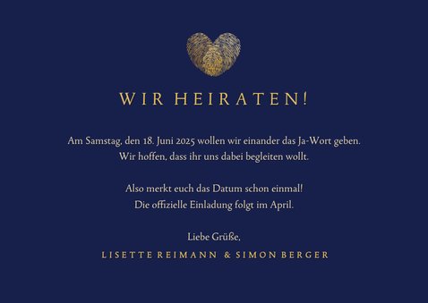 Originelle Save-the-Date-Karte mit Fingerabdruck 3