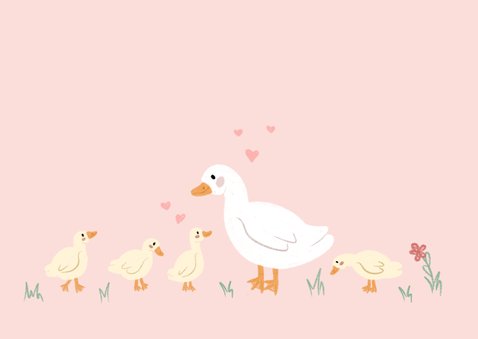 Ostergrußkarte Entenfamilie 2