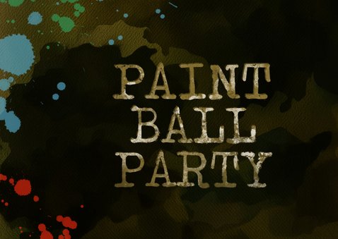 Paintball-Kindergeburtstag Einladung mit Foto 2