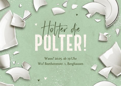 Polterabend-Einladungskarte Scherben 2