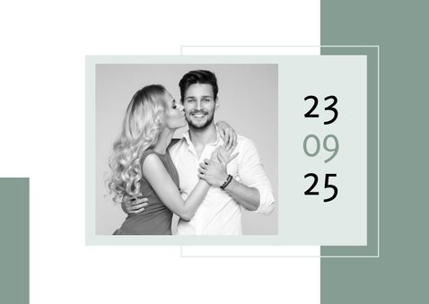 Save-the-Date-Karte Hochzeit Design abstrakt eigene Fotos 2