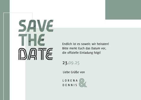 Save-the-Date-Karte Hochzeit Design abstrakt eigene Fotos 3