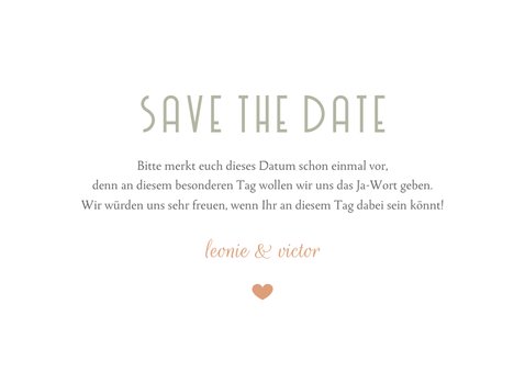 Save-the-Date-Karte Hochzeitsdatum moderne Klassik 3