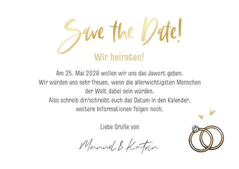 Save-the-Date-Karte Kalender lustiges Brautpaar in Glas 3