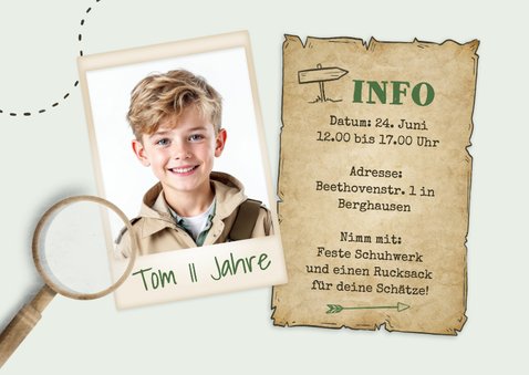Schatzsuche Kindergeburtstag Einladung Foto 2