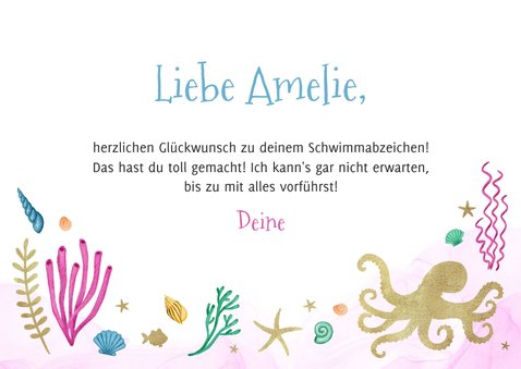 Schwimmabzeichen-Glückwunschkarte Meerjungfrau 3