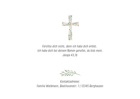 Trauermitteilung Kreuz mit Blumenornamentik 2