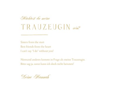 Trauzeugin fragen Karte Spitze in Goldlook 3