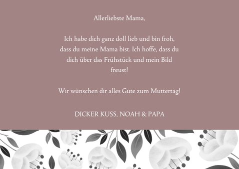Trendy Muttertagskarte mit 3 Fotos und Blumen 3