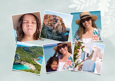 Trendy Urlaubskarte mit eigenen Fotos und Flamingo 2