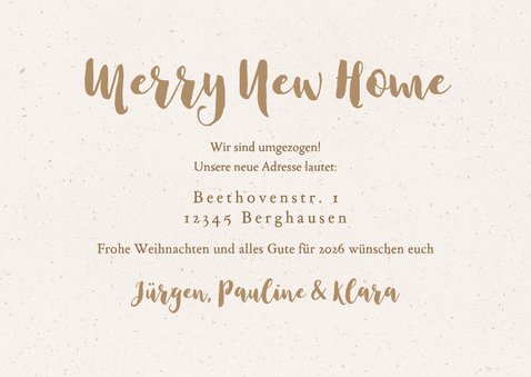 Umzugskarte Lebkuchenhaus Foto Weihnachtskarte 3