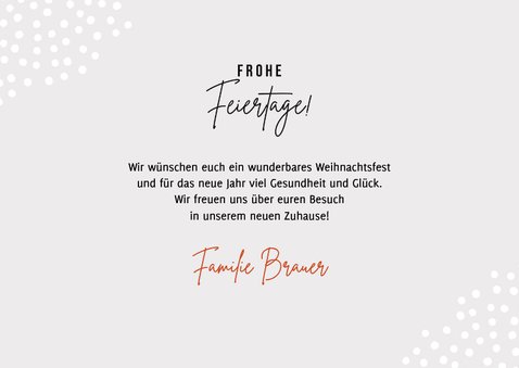 Umzugskarte zu Weihnachten mit Lastwagen & Weihnachtsbaum 3