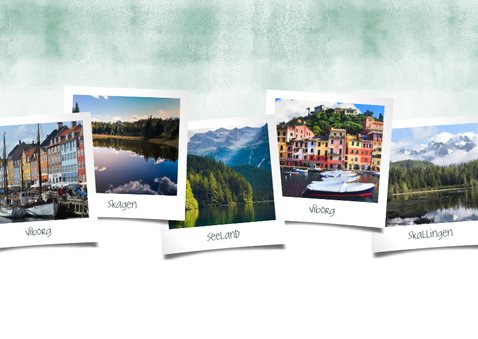 Urlaubskarte Wasserfarben mit 5 eigenen Fotos 2