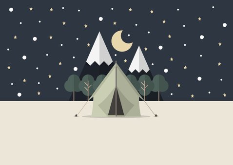 Urlaubskarte Zelt bei Nacht und eigenes Foto 2