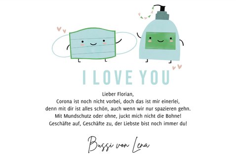 Valentinskarte Mundschutz & Handseife 3