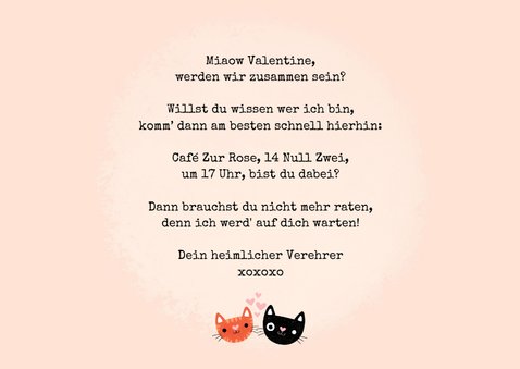 Valentinskarte 'Purrrfect' mit Katzen 3