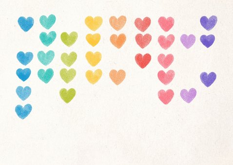 Valentinskarte Regenbogen Herzen 2