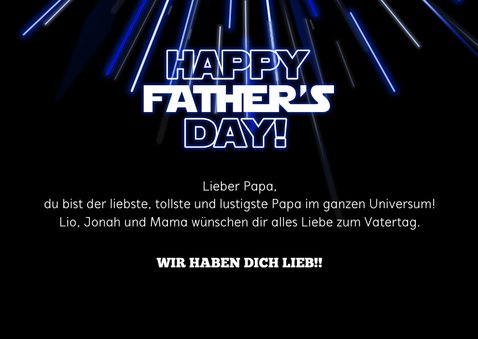 Vatertagskarte 'Best Father in the Galaxy' 3