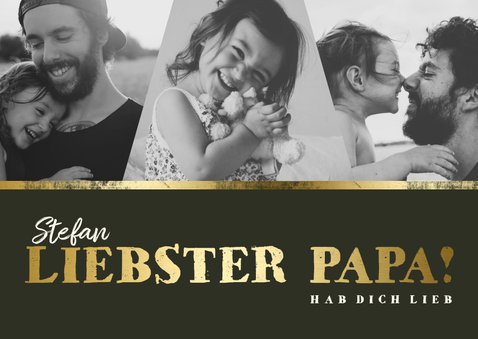 Vatertagskarte drei Fotos 'Liebster Papa!' 2