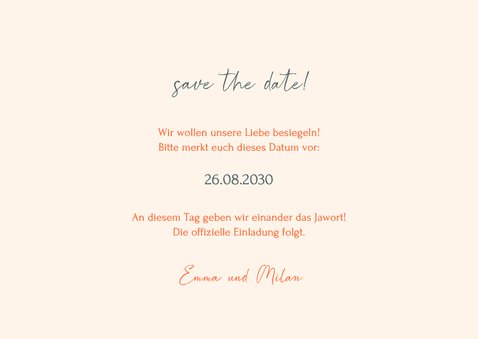 Vintage Save-the-Date Karte Früchte Linienzeichnung Hochzeit 3