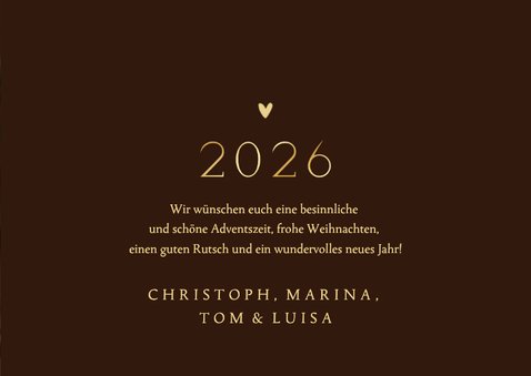 Weihnachtliche Fotokarte Goldschrift 2026 Weihnachtsgrüße  3