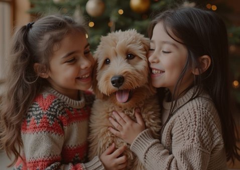 Weihnachtliche Fotokarte Goldschrift 2027 Weihnachtsgrüße 2