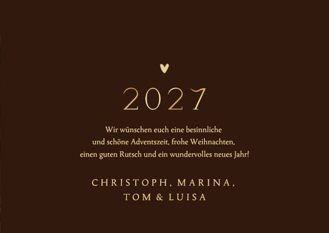 Weihnachtliche Fotokarte Goldschrift 2027 Weihnachtsgrüße 3