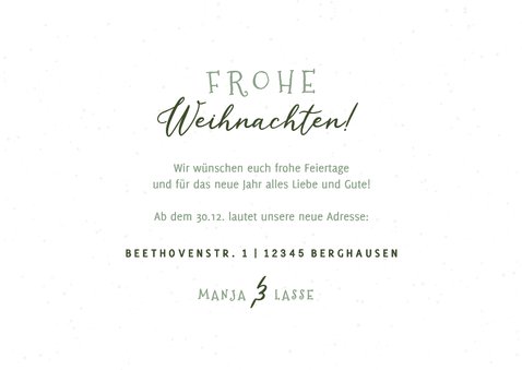 Weihnachtliche Umzugskarte mit Haus auf Anhänger 3