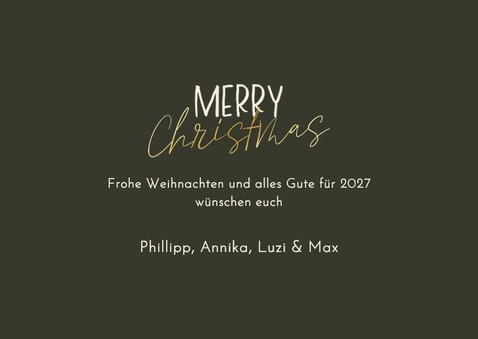Weihnachts-Fotocollage-Karte Tartan Karo dunkelgrün 3