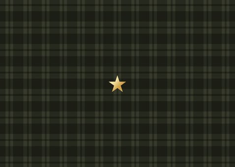 Weihnachts-Fotocollage-Karte Tartan Karo dunkelgrün Rückseite