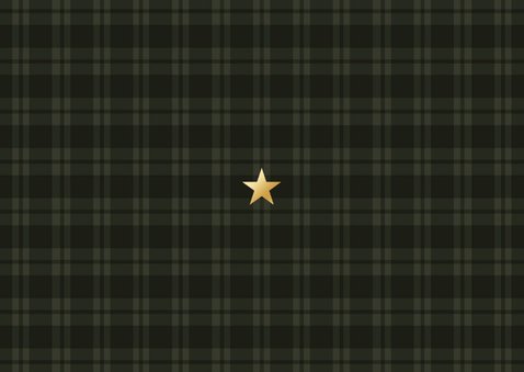 Weihnachts-Fotocollage-Karte Tartan Karo dunkelgrün Rückseite