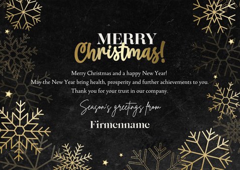 Weihnachtsgrußkarte Firma international Schrift in gold 3