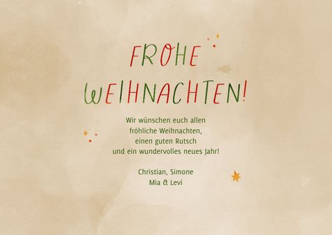 Weihnachtsgrußkarte lustiger Zug mit Tieren 3