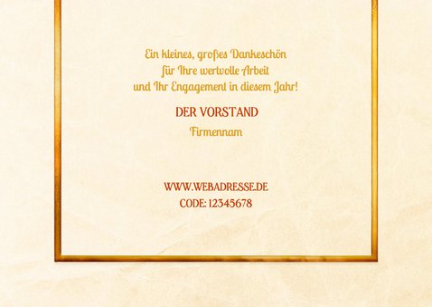 Weihnachtsgutschein mit Logo Tannenzweige und Ornamente 3