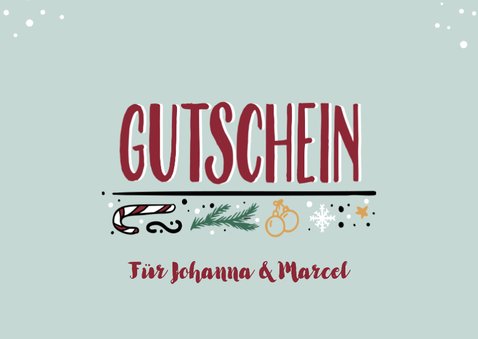 Weihnachtsgutscheinkarte Typografie Geschenk 'Dieses Jahr' 2