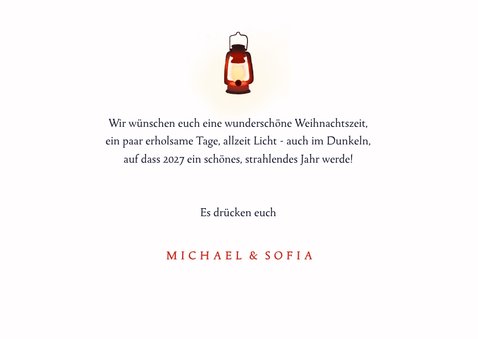 Weihnachtskarte Dackel mit Laterne 3