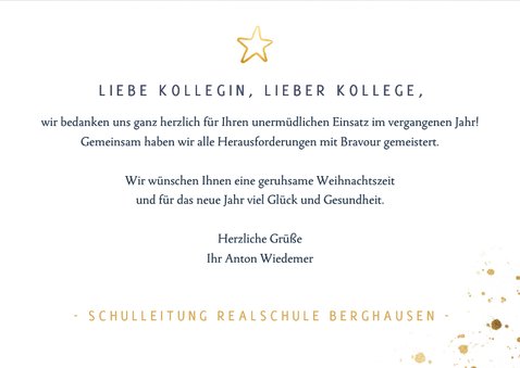 Weihnachtskarte Danke sagen Mitarbeiter 3