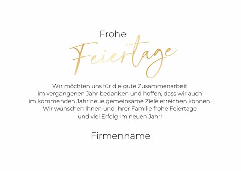 Weihnachtskarte Firma 'Vielen Dank' Goldsterne 3