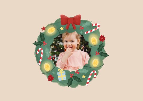 Weihnachtskarte Foto 2027 mit Kranz 2