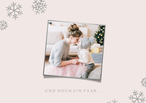 Weihnachtskarte Foto 'liebe Küsschen' rosa 2