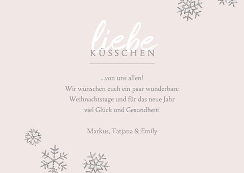 Weihnachtskarte Foto 'liebe Küsschen' rosa 3