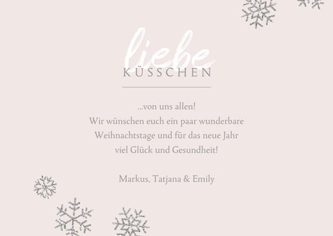 Weihnachtskarte Foto 'liebe Küsschen' rosa 3
