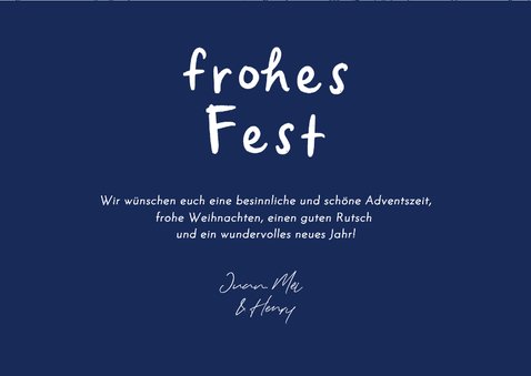 Weihnachtskarte Fotocollage Blau Doodles  3