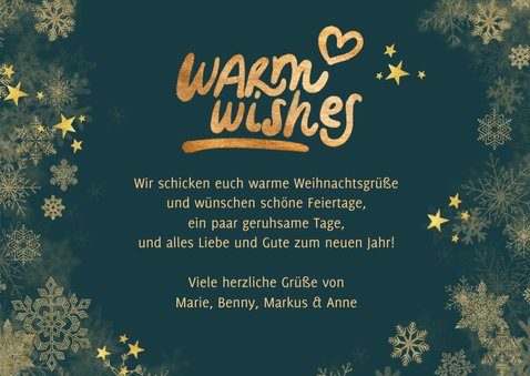 Weihnachtskarte Fotocollage 'Warm wishes' grün 3