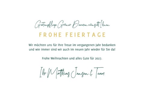 Weihnachtskarte Gartenbau/Gartenpflege Tannenbäume 3