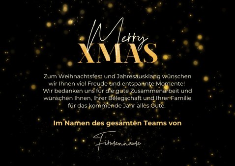 Weihnachtskarte geschäftlich großer Stern 3