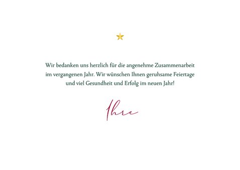 Weihnachtskarte geschäftlich 'Thank you' Tannenzweige 3